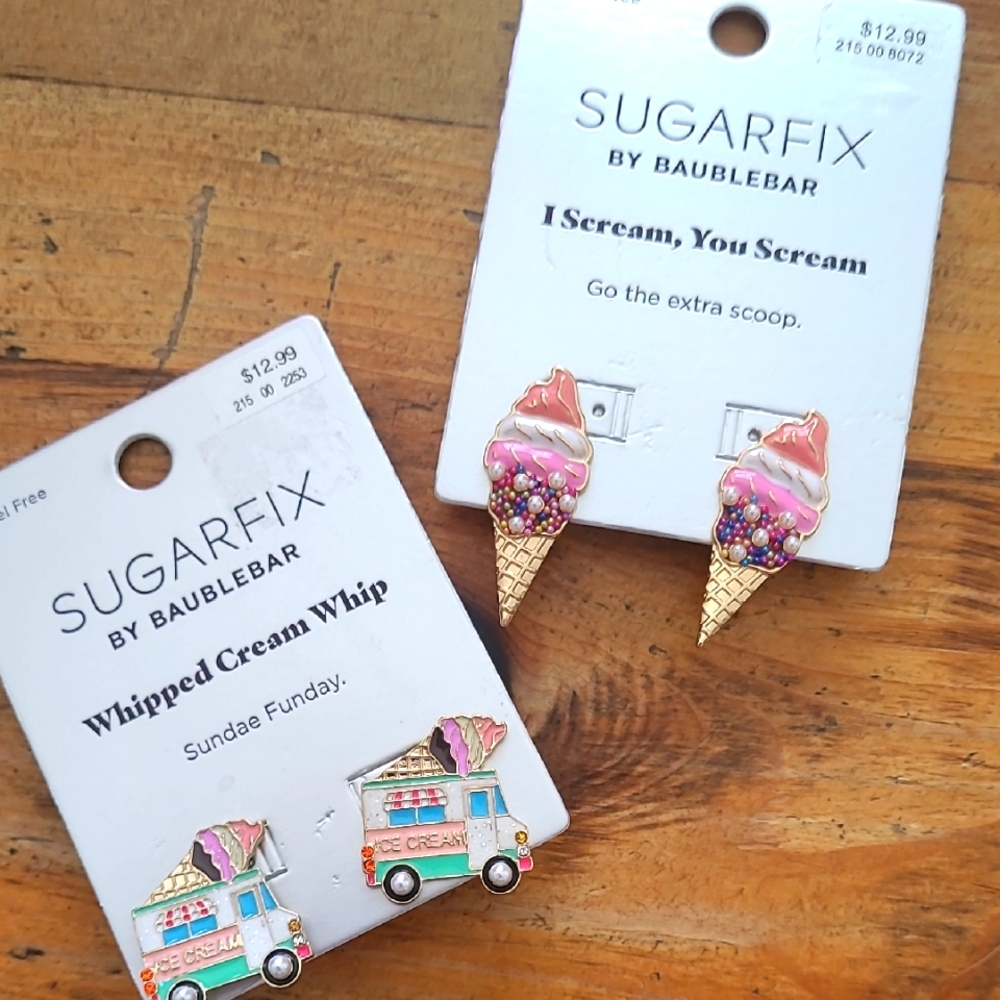 NWT SET OF TWO SUGARFIX BY BAUBKEBAR ICE CREAM EARRING SETS